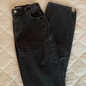Abercrombie & Fitch Black 90s Ultra High Rise Straight Jeans (25 Long)